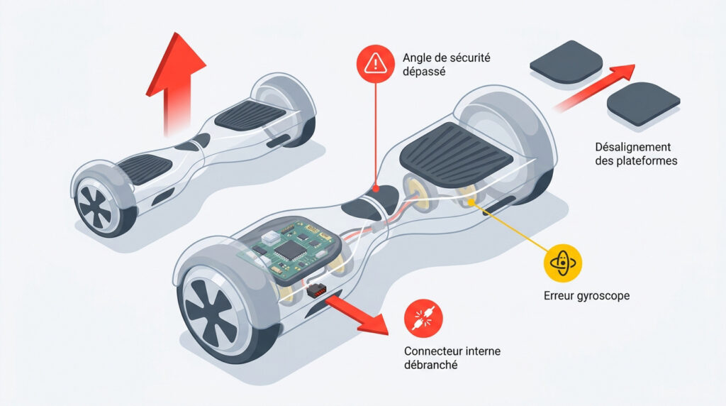 Hoverboard qui clignote rouge ou orange : ce que veut dire chaque voyant